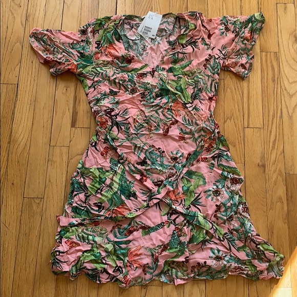 h&m floral wrap dress